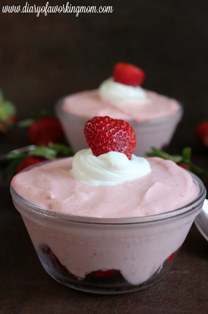 Super Easy 3 Ingredient Strawberry Mousse {Recipe} | Diary Of A Working Mom